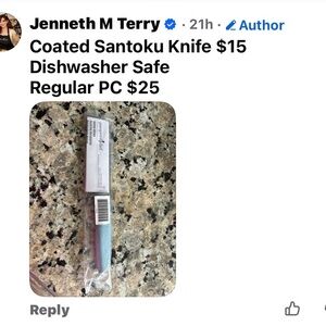 Pampered Chef Coated Santoku Knife - Blue